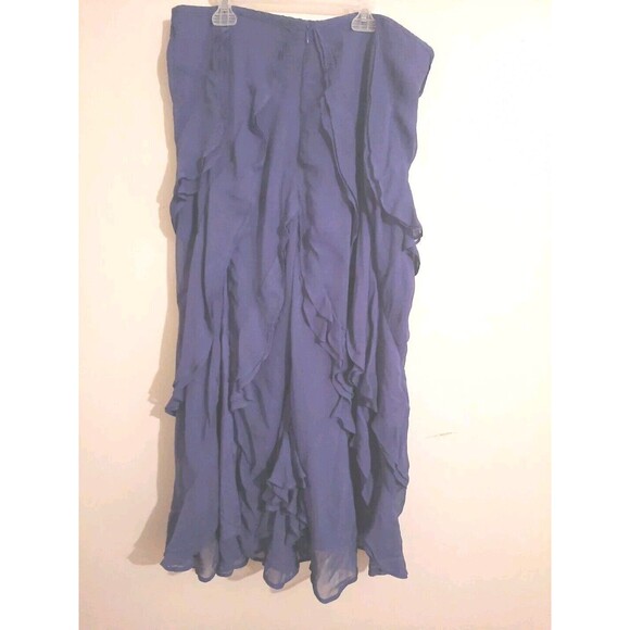 Anthropologie Purple Ruffle Tiered Maxi Skirt – Size 16 – NWT, Zip Closure - Picture 2 of 4
